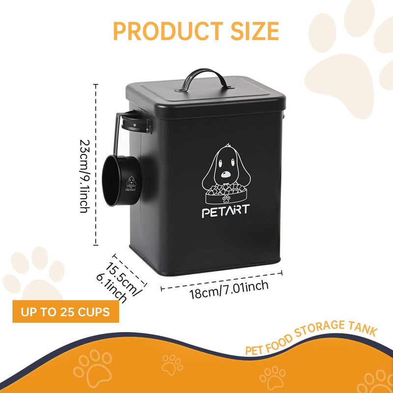 Metal Pet Food Storage Container with Spoon & Desiccant
