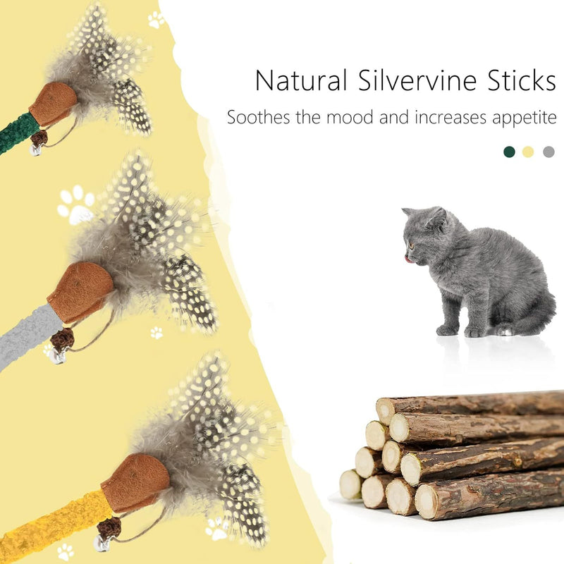 Catnip & Silvervine Chew Sticks with Feather