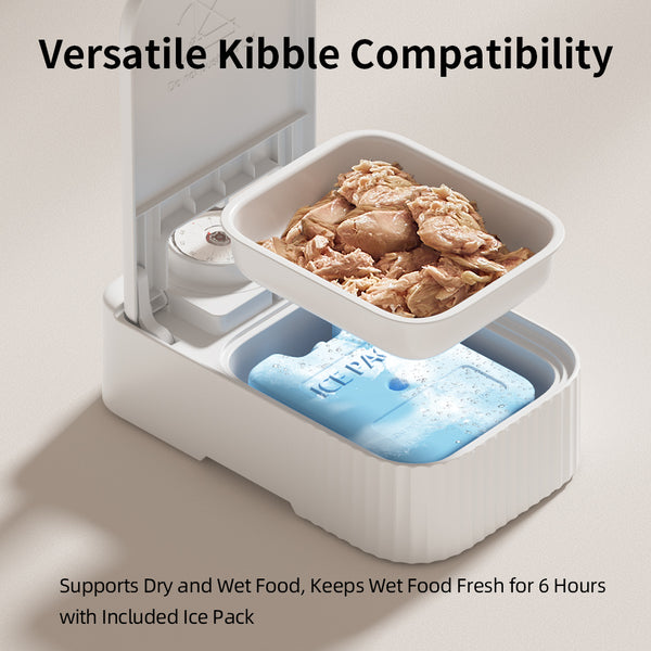 Pet Single-Meal Feeder with 48H Timer & Ice Crystal Cooling Box