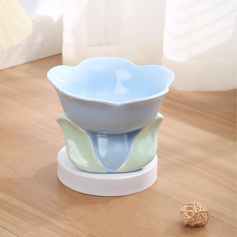 Raised Ceramic Flower Bowl