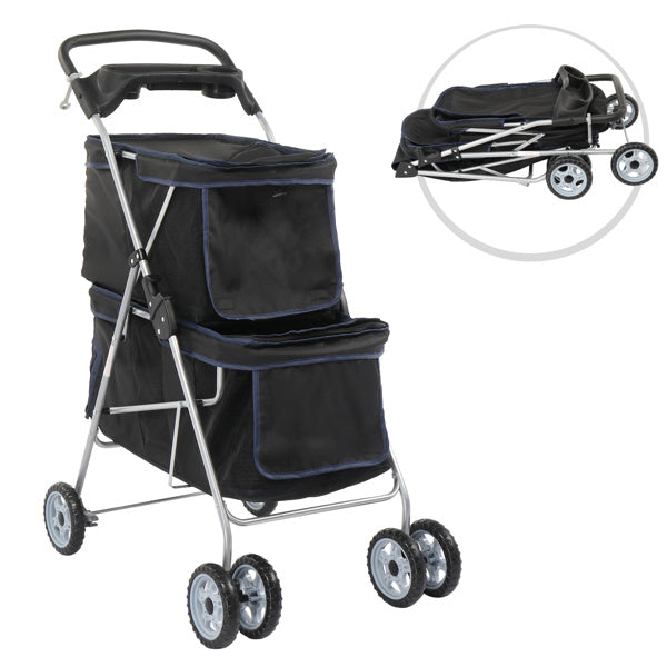 4-Wheel Double-Decker Pet Stroller