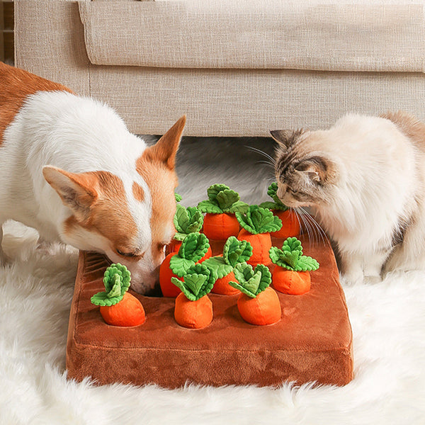 Carrot Plush Chew Toy – Durable Vegetable Toy for Dogs & Puppies