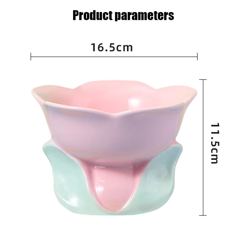 Raised Ceramic Flower Bowl