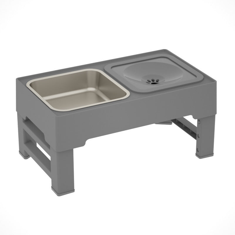 Adjustable Double Stainless Steel Dog Bowls with Elevated Stand