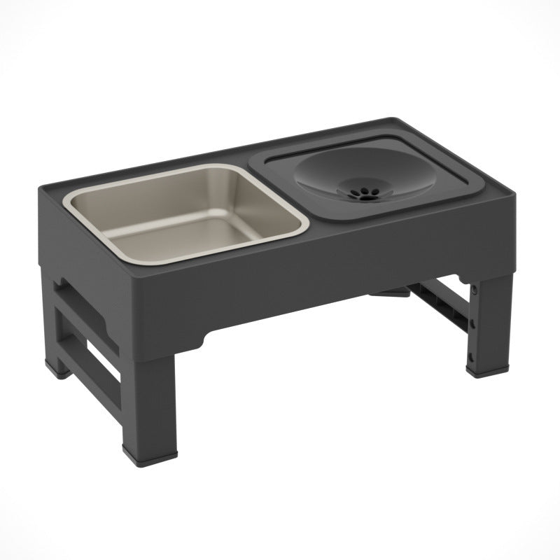 Adjustable Double Stainless Steel Dog Bowls with Elevated Stand