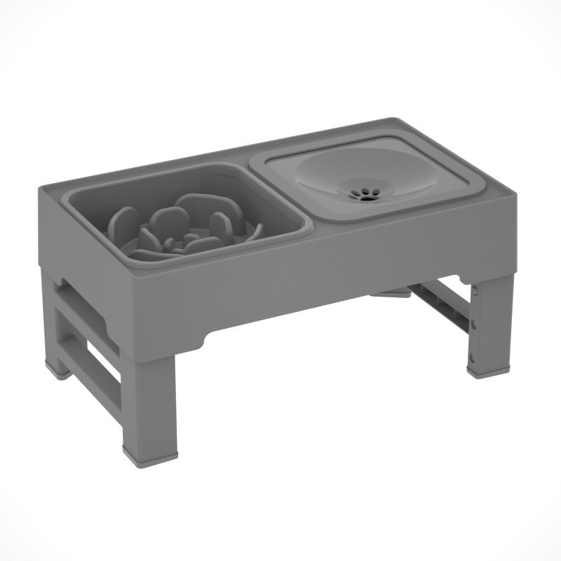 Adjustable Double Stainless Steel Dog Bowls with Elevated Stand