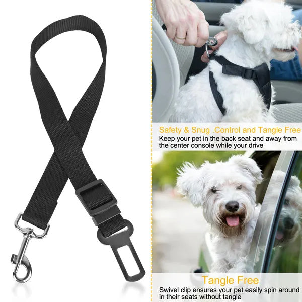2-Pack Adjustable Pet Dog & Cat Seat Belt Leash Safety Harness