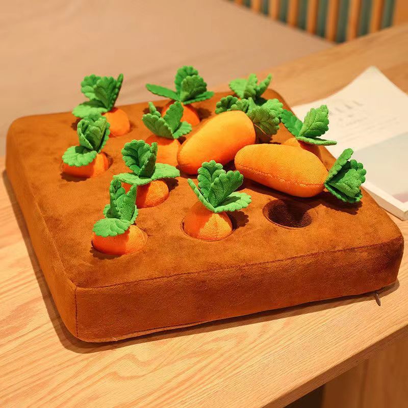 Carrot Plush Chew Toy – Durable Vegetable Toy for Dogs & Puppies