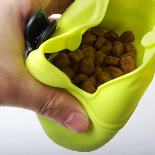 Portable Silicone Dog Snack & Training Bag with Magnetic Clip