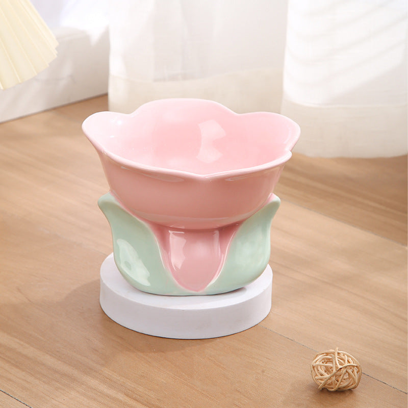 Raised Ceramic Flower Bowl