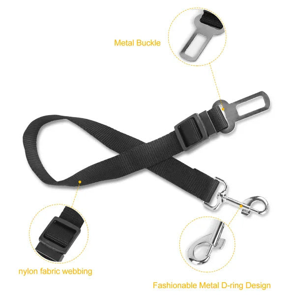 2-Pack Adjustable Pet Dog & Cat Seat Belt Leash Safety Harness