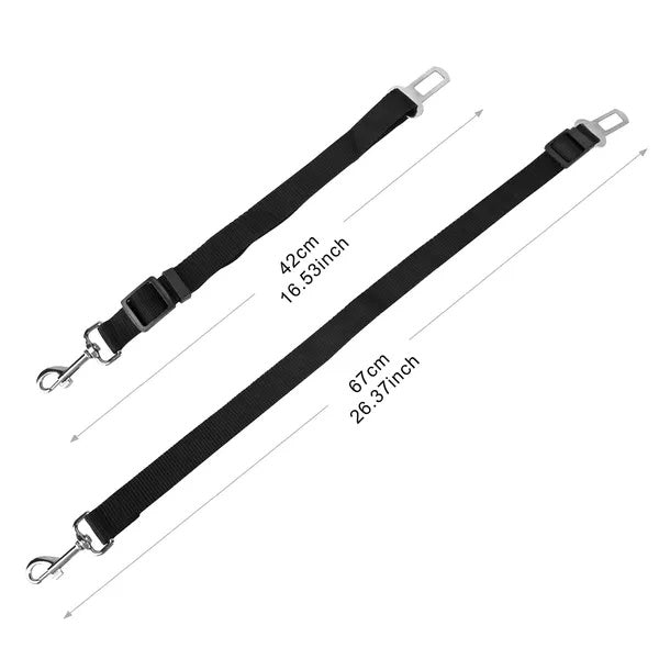 2-Pack Adjustable Pet Dog & Cat Seat Belt Leash Safety Harness