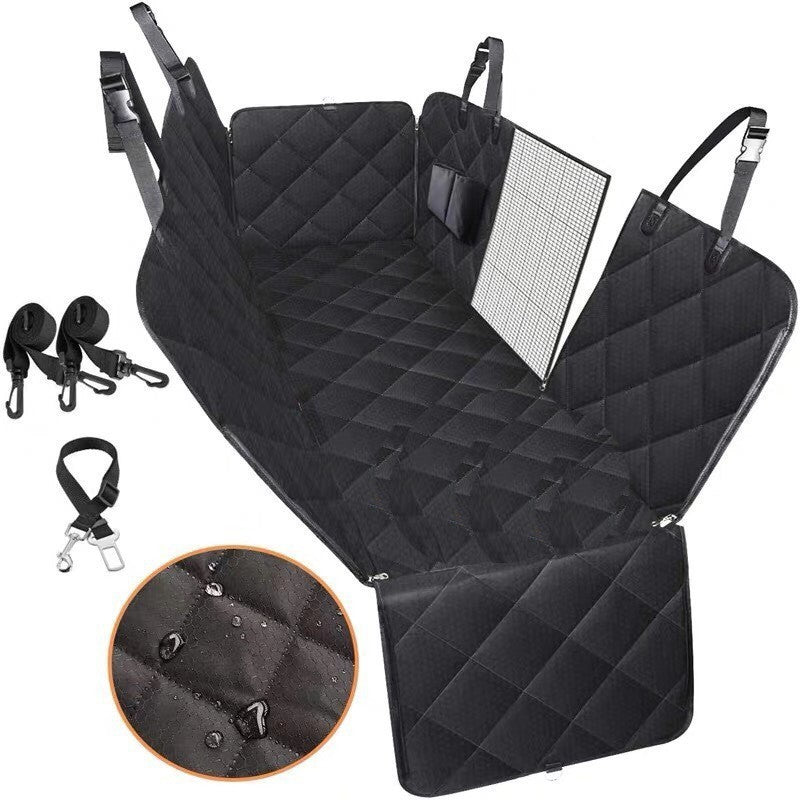 Dog Car Seat Cover & Mesh Pet Carrier Hammock with Zipper & Pocket