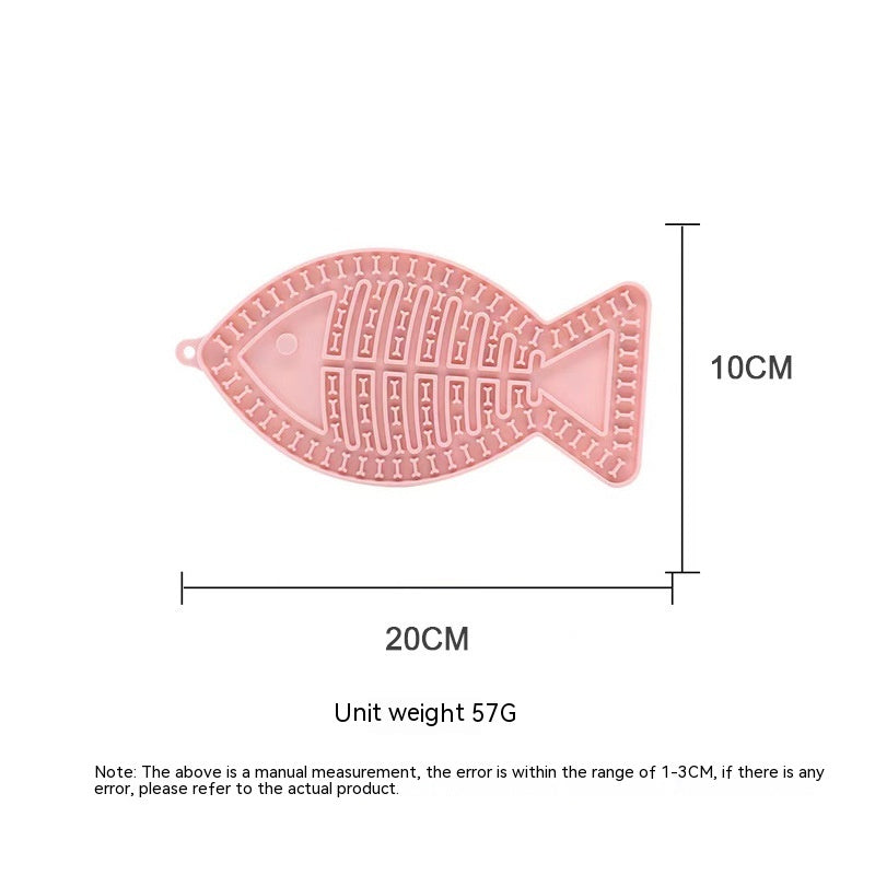 Fish-Shaped Silicone Pet Snack Mat