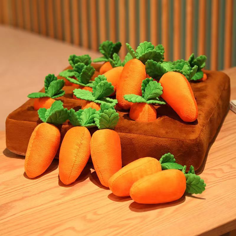 Carrot Plush Chew Toy – Durable Vegetable Toy for Dogs & Puppies