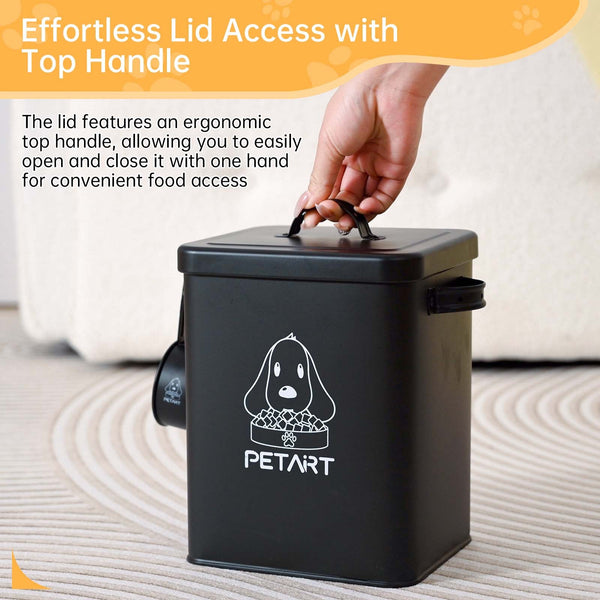 Metal Pet Food Storage Container with Spoon & Desiccant