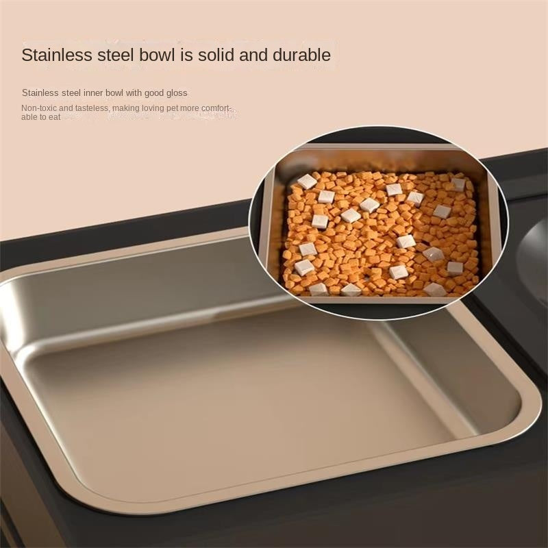 Adjustable Double Stainless Steel Dog Bowls with Elevated Stand