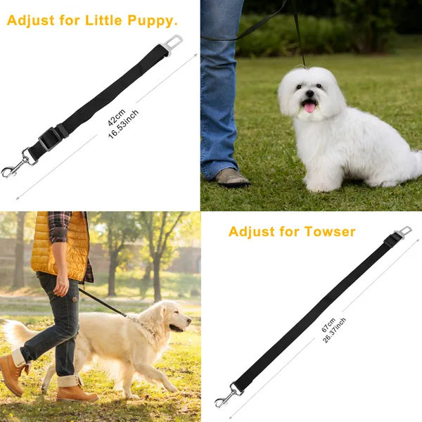 2-Pack Adjustable Pet Dog & Cat Seat Belt Leash Safety Harness