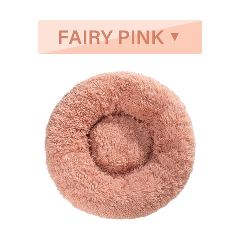 Fluffy Donut Plush Dog & Cat Bed