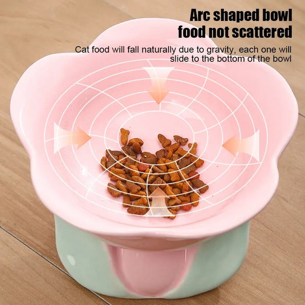 Raised Ceramic Flower Bowl