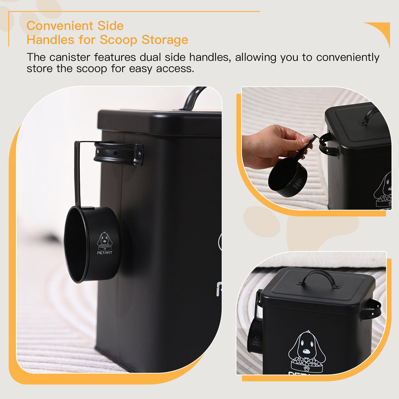 Metal Pet Food Storage Container with Spoon & Desiccant