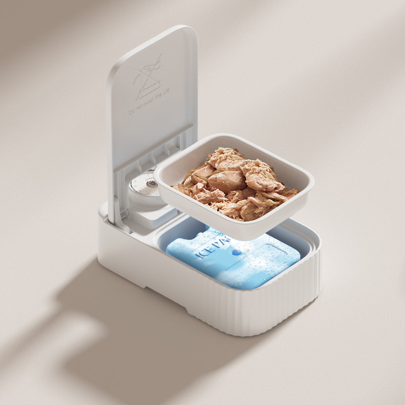 Pet Single-Meal Feeder with 48H Timer & Ice Crystal Cooling Box