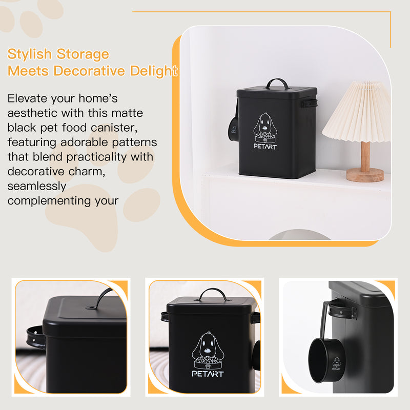 Metal Pet Food Storage Container with Spoon & Desiccant