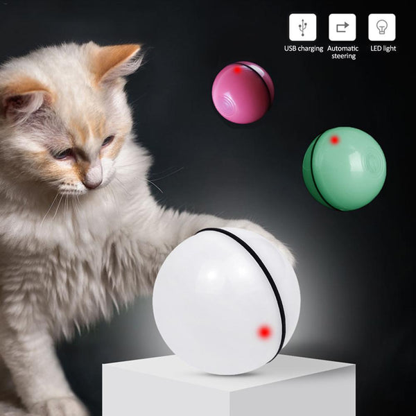 Whisker Whirl™ – LED Smart Rolling Cat Toy