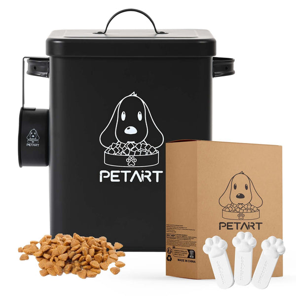 Metal Pet Food Storage Container with Spoon & Desiccant